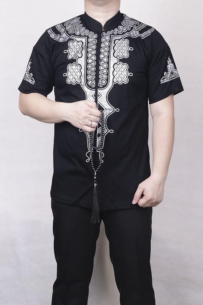 baju koko kombinasi batik di dada