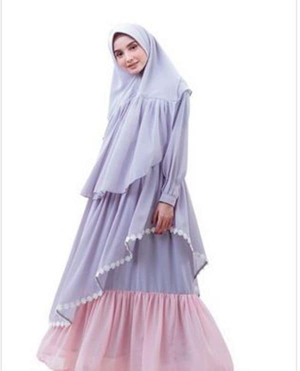 Baju Gamis Model Sekarang Susun Berwarna Lembut