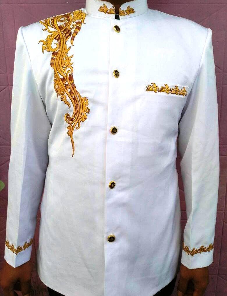 baju koko lengan panjang kombinasi batik