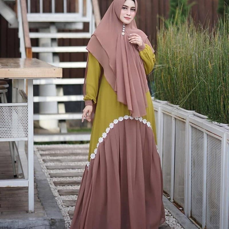 desain gamis yang unik syari
