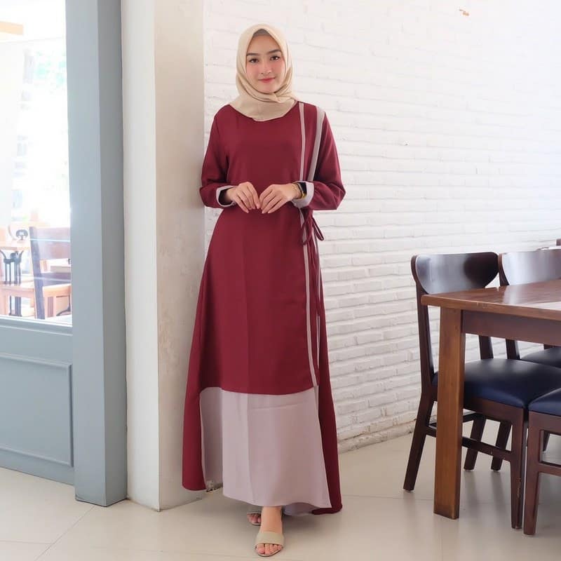 gamis marron dengan purple